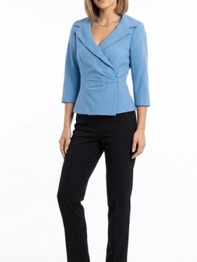 ✨ Tony Bowls Signature Blue Asymmetrical Blazer 6 ✨
